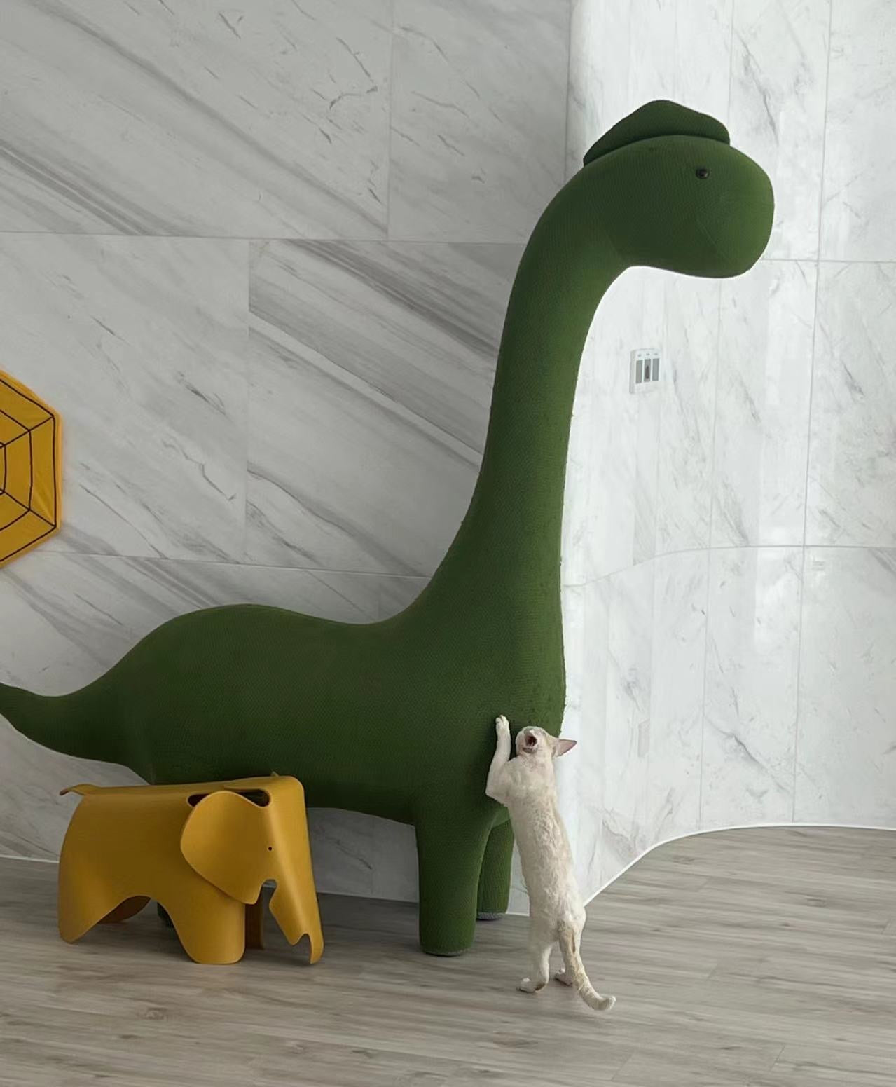 6.5ft giant dinosaur cat tree pet friendly furniture bench lounge for cats and humans